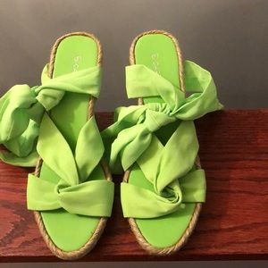Never worn brand new like green wedges